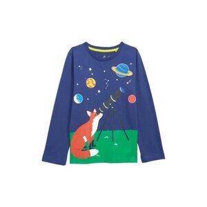 Mini Boden Glow in the Dark Star Gazing Fox Adventure Tee, Size 5/6